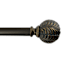 1" Bronze Etched Leaf Ball Curtain Rod, 18-36"