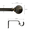 1" Bronze Etched Leaf Ball Curtain Rod, 72-120"