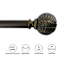 1" Bronze Etched Leaf Ball Curtain Rod, 72-120"