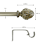 1" Bronze Leaf Cone Curtain Rod, 36-72"