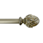 1" Bronze Leaf Cone Curtain Rod, 72-120"