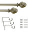1" Bronze Leaf Cone Curtain Rod, 72-120"