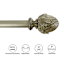 1" Bronze Leaf Cone Curtain Rod, 72-120"