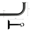 7/8" Black Room Darkening French Curtain Rod, 34-112"