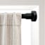 1" Black Tension Curtain Rod, 35-84"
