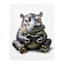 Gamer Hippo Canvas Wall Art, 12x16