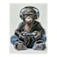 Gamer Chimpanzee Canvas Wall Art, 12x16
