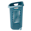 REAL SIMPLE Rolling Laundry Hamper with Handle, Blue