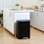 REAL SIMPLE Matte Black Stainless Wide Rectangle Trash Can, 50l