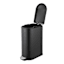 REAL SIMPLE Matte Black Stainless Steel Slim Rounded Lid Trash Can, 40l