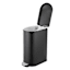 REAL SIMPLE Matte Black Stainless Steel Slim Rounded Lid Trash Can, 40l