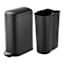 REAL SIMPLE Matte Black Stainless Steel Slim Rounded Lid Trash Can, 40l