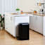 REAL SIMPLE Matte Black Stainless Steel Slim Rounded Lid Trash Can, 40l