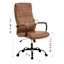 Matthew Faux Leather Office Chair, Cognac