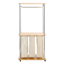 REAL SIMPLE Rolling Triple Laundry Sorter Station with Clothing Rack