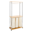 REAL SIMPLE Rolling Triple Laundry Sorter Station with Clothing Rack