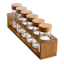 REAL SIMPLE Acacia Wood Rounded Edge Spice Rack with 6 Jars