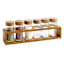 REAL SIMPLE Acacia Wood Rounded Edge Spice Rack with 6 Jars