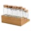 REAL SIMPLE Set of 12 Spice Jars with Tiered Acacia Wood Rack