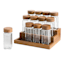 REAL SIMPLE Set of 12 Spice Jars with Tiered Acacia Wood Rack