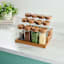 REAL SIMPLE Set of 12 Spice Jars with Tiered Acacia Wood Rack
