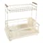 REAL SIMPLE White Dish Rack with Acacia Wooden Handles