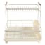 REAL SIMPLE White Dish Rack with Acacia Wooden Handles