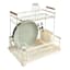 REAL SIMPLE White Dish Rack with Acacia Wooden Handles