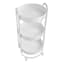 REAL SIMPLE 3-Tier Round Metal Rolling Cart, White