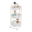 REAL SIMPLE 3-Tier Round Metal Rolling Cart, White