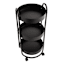 REAL SIMPLE 3-Tier Round Metal Rolling Cart, Black