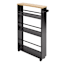 REAL SIMPLE 3-Shelf Slim Storage Cart with Bamboo Top, Black