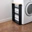 REAL SIMPLE 3-Shelf Slim Storage Cart with Bamboo Top, Black