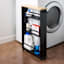 REAL SIMPLE 3-Shelf Slim Storage Cart with Bamboo Top, Black