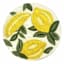 Round Lemon Embroidered Placemat, 15"