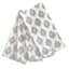 Set of 4 Tana Bana Grey Block Print Medallion Napkin with Lace Trim