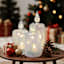3-Pack Glittered Glass LED Candles
