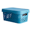 REAL SIMPLE Dark Blue Storage Bin with Lid, Small