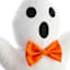 Happy Haunting LED White Fabric Ghost Decor, 25"