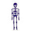 Purple Metal Flocked Skeleton Wall Décor, 25"