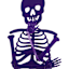 Purple Metal Flocked Skeleton Wall Décor, 25"