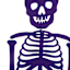Purple Metal Flocked Skeleton Wall Décor, 25"