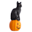 LED Cat on Jack-O-Lantern Blow Mold, 24"