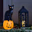 LED Cat on Jack-O-Lantern Blow Mold, 24"