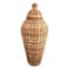 Oversized Natural Rattan Ginger Jar, 32"
