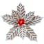 Frosted Poinsettia Leaf Clip Ornament, 10"