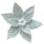 White Poinesettia with Clip, 9.5"