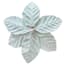 White Poinesettia with Clip, 9.5"