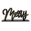 Gilded Evergreen Merry Table Sign, 16"