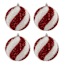 4-Count Shatterproof Peppermint Tinsel Ornaments, 4"